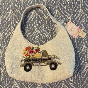 Handcrafted in India Beaded Shoulder Bag with Flower Truck Design